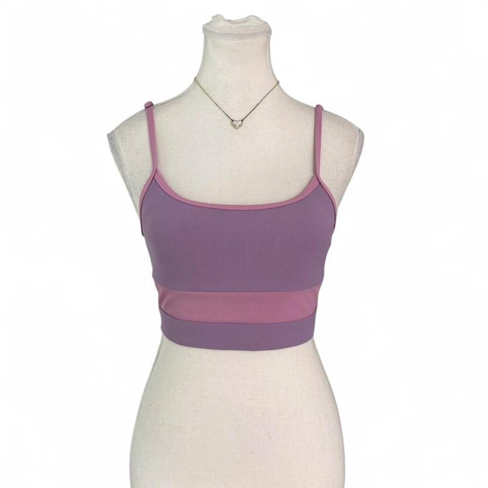 Wilo The Label Ribbed Strappy purple sports bra Size M